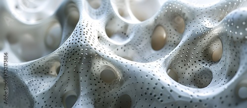 3D Rendering of Biomorphic Sculpture with Powder Structure and Dot Pattern, To provide a unique and modern image of 3D rendering and 3D printing