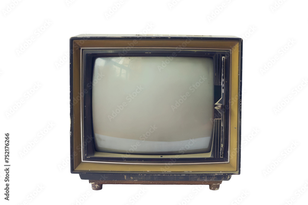 Cultural Old Television Isolated On Transparent Background