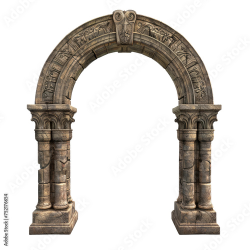 Decorative arches isolated on transparent background
