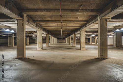 Wallpaper Mural Subterranean Solitude: Abandoned Basement Parking Torontodigital.ca