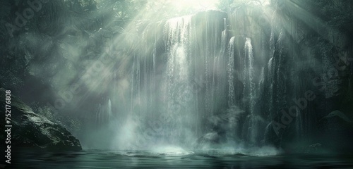 waterfall in the rain