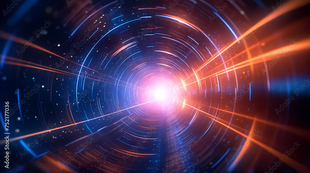 Glowing tunnel traffic, future technology speed line, using long exposure bold dynamic lines Glowing tunnel traffic, future technology speed line, using long exposure bold dynamic lines