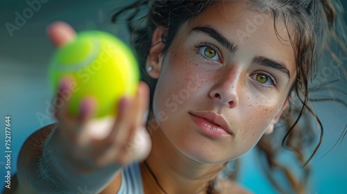 Woman Holding Tennis Ball
