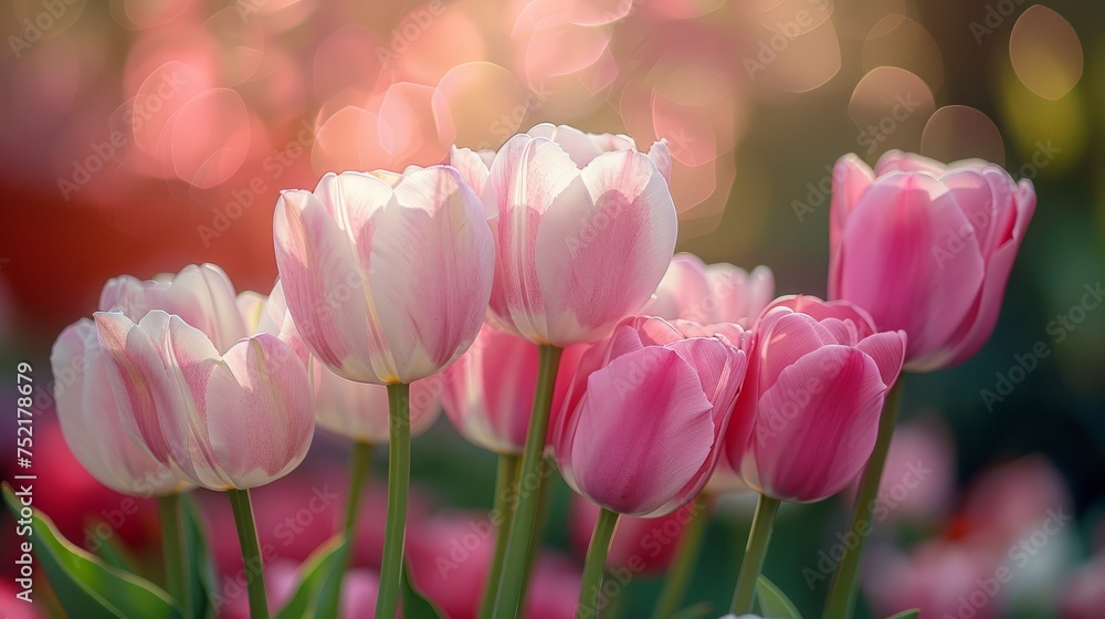 white and light pink tulips