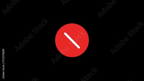 Crossmark icon circle fade Animation with transparent background 