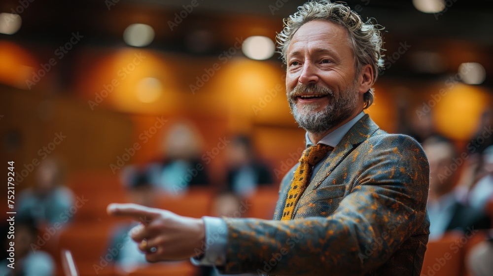 Man in Suit and Tie Pointing Man in Suit and Tie Pointing