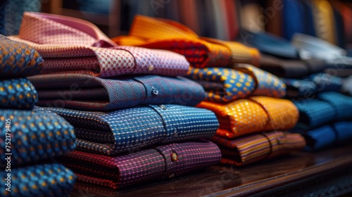 Assorted Ties Arranged on Table