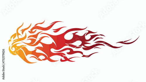 Fire flames isolated on white background. Tribal tatt