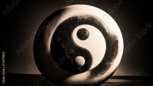 Abstract illustration of the yin yang symbol. photo