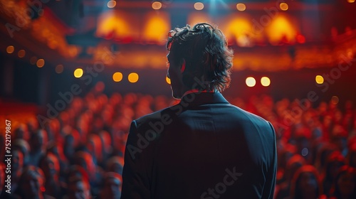 Man Standing in Front of Crowd