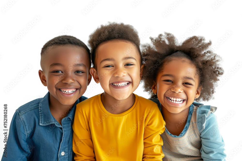 Smiling Children Delightfully Posed on Isolated Background Smiling Children Delightfully Posed on Isolated Background