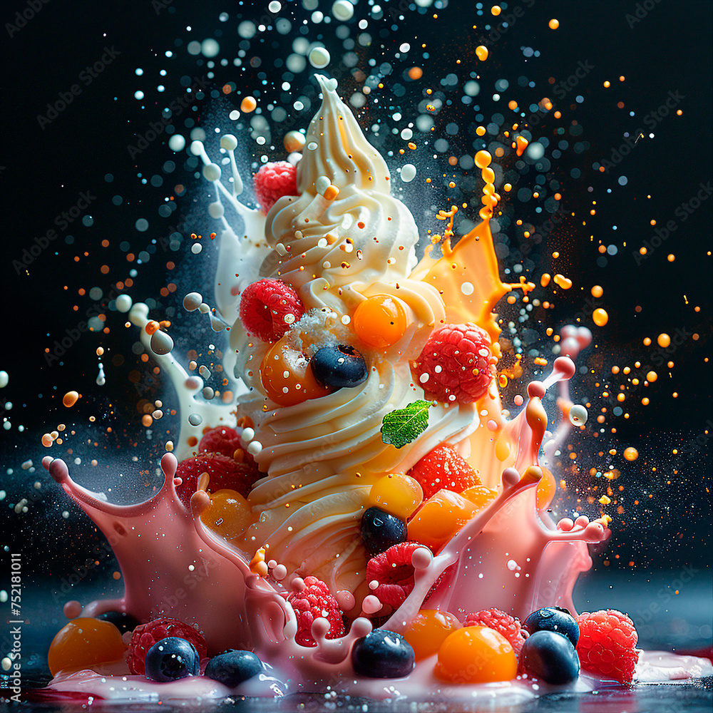 A series of photos of delicious desserts, full of tasty fruits