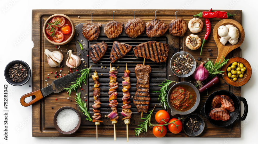 Barbecue on white background