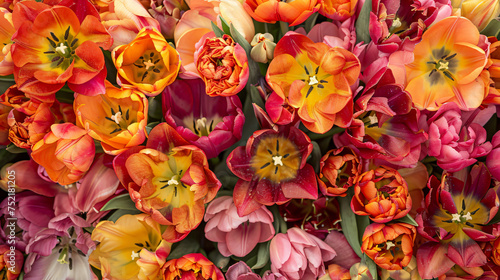 Tulip flowers colorful tulip flower bouquets in a flower © Fauzia