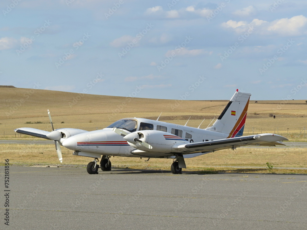 twin-engine plane Fuentemilanos Segovia air sport twin-engine plane Fuentemilanos Segovia air sport