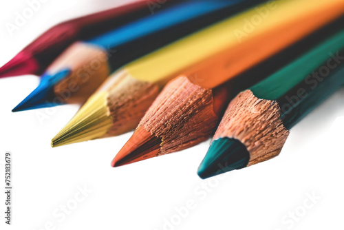 Beauty of Colored Pencils Isolated On Transparent Background