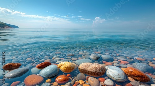 Beach With Rocks, Water, and Cliff
