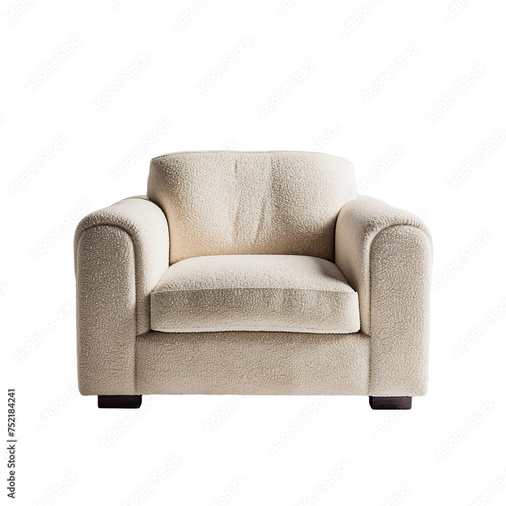 Fototapeta premium modern white armchair isolated on transparent background