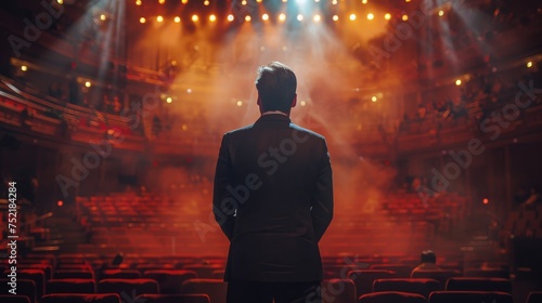 Man Standing in Front of Crowd