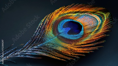 Close-Up of a Peacock Tail With Water Droplets