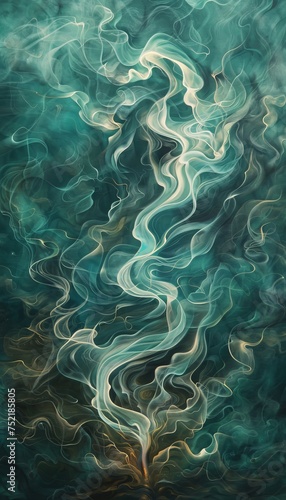 Enchanting green smoke effect abstract background for design projects and creative artwork