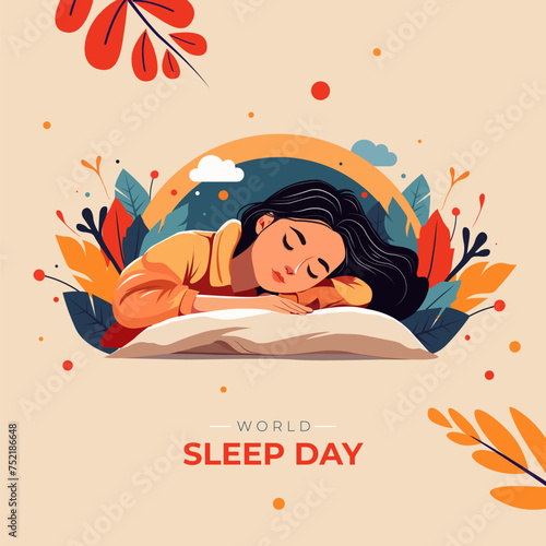 World Sleep Day Vector Background Design Illustration Template