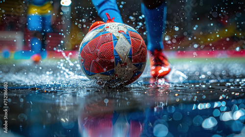 Person Kicking Soccer Ball in Park