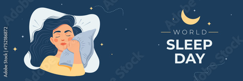 World Sleep Day Vector Banner Background Design Illustration Template