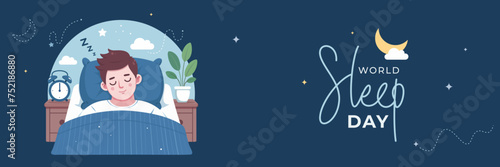 World Sleep Day Vector Banner Background Design Illustration Template