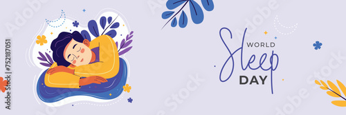 World Sleep Day Vector Banner Background Design Illustration Template