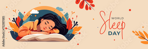 World Sleep Day Vector Banner Background Design Illustration Template