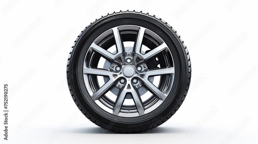 car wheel on white background