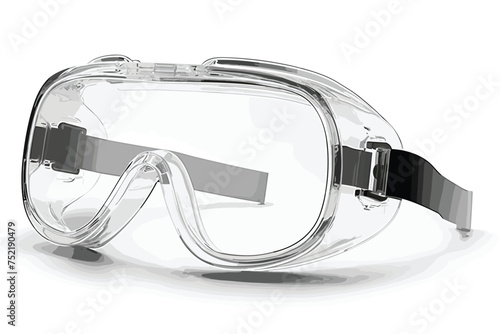 Side view of transparent safety protective goggles vector illustration. Generative AI