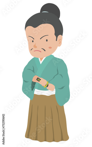 刀に手をかける武士