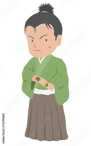 刀に手をかける武士