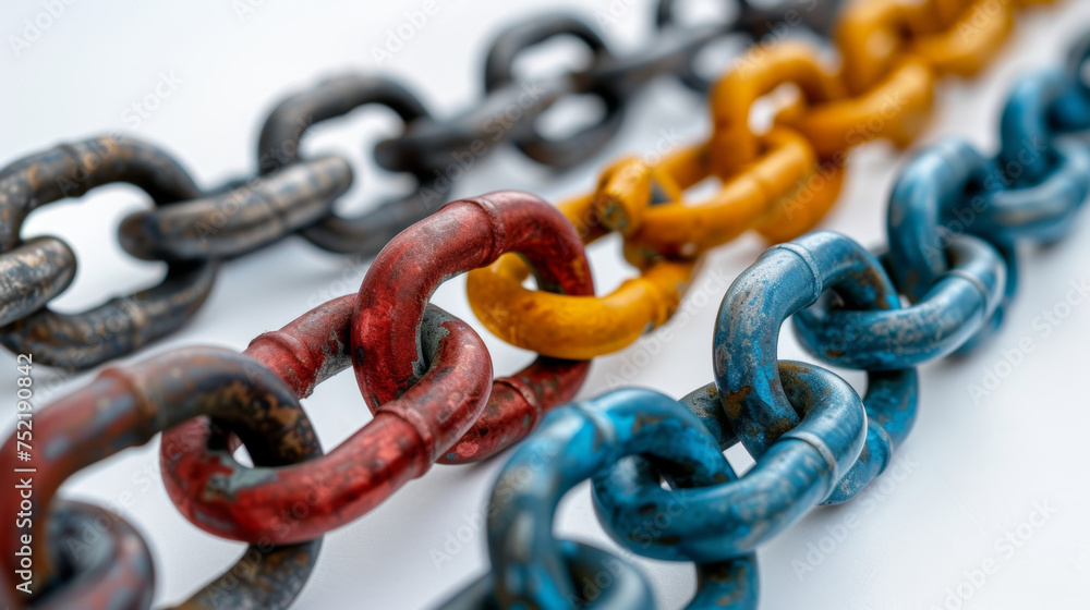 Obraz premium chains on white background