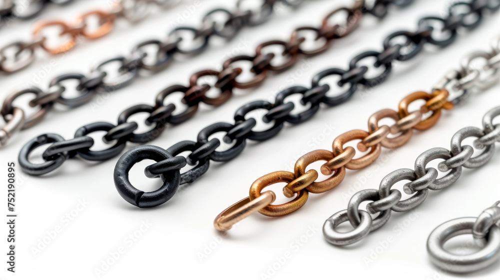 Fototapeta premium chains on white background