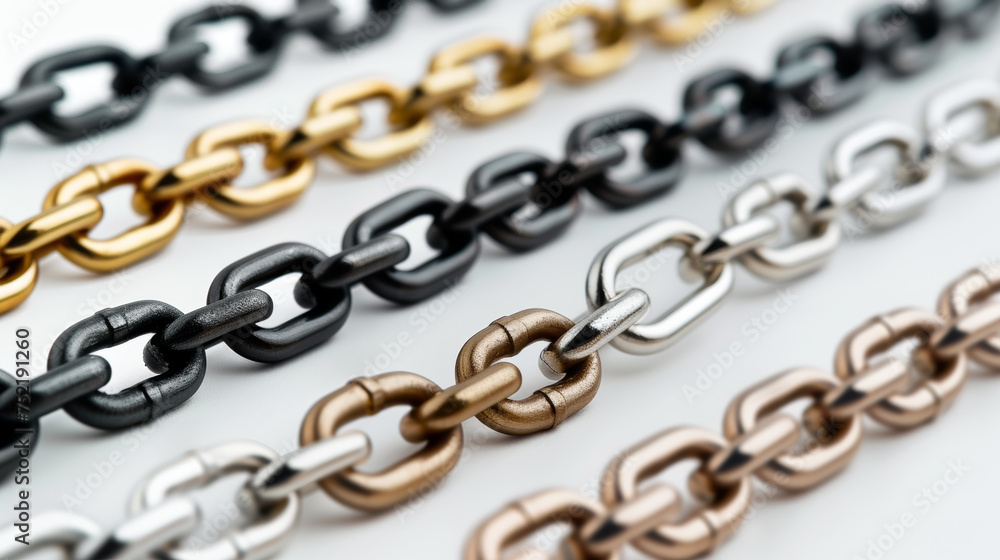 Fototapeta premium chains on white background