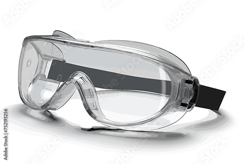Side view of transparent safety protective goggles vector illustration. Generative AI