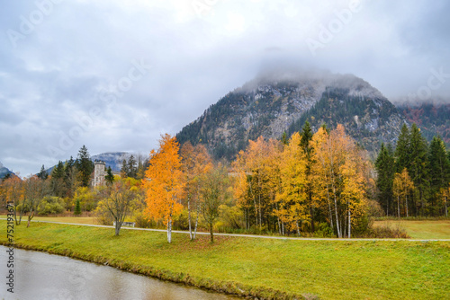 Germany. Beautiful Oberammergau. Autumn. Mountains