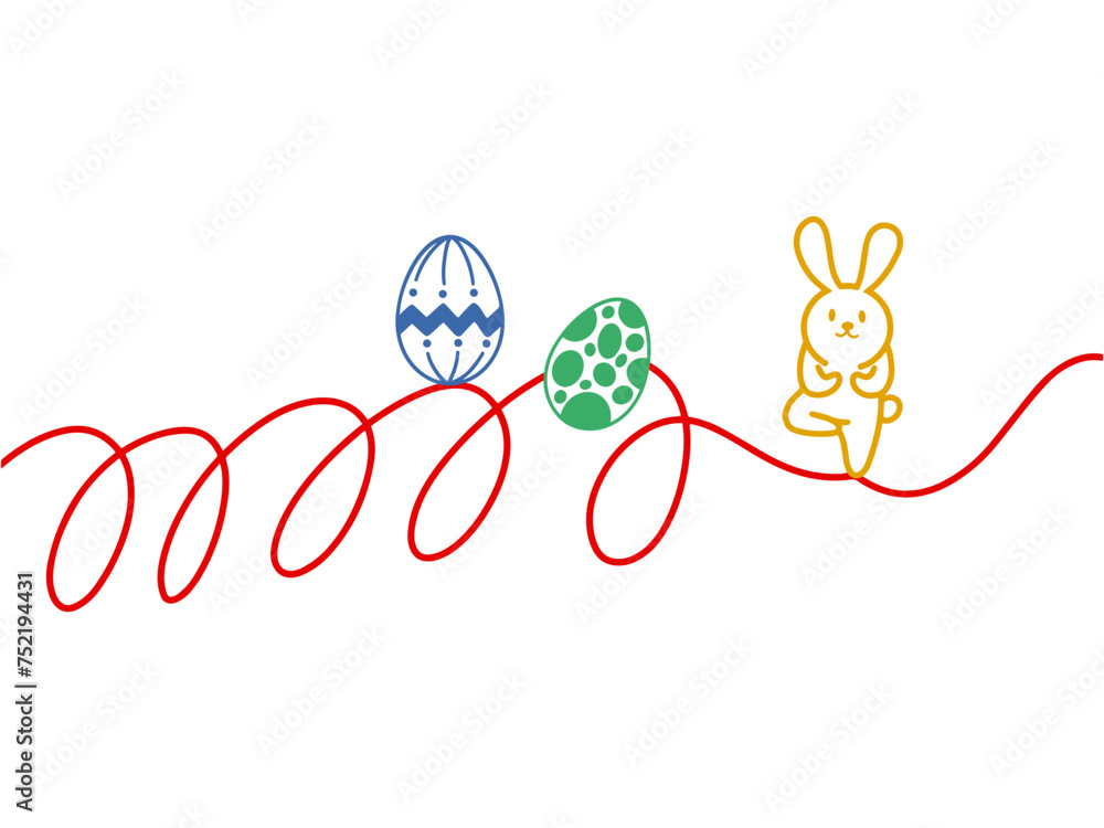 Easter Eggs Bunny with LIne Easter Eggs Bunny with LIne