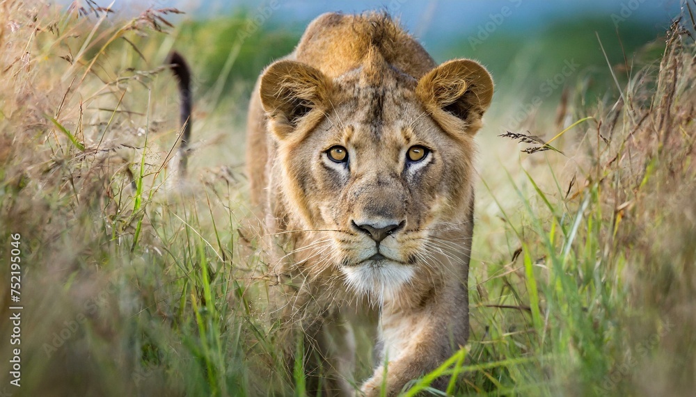 lion in the grass lion in the grass