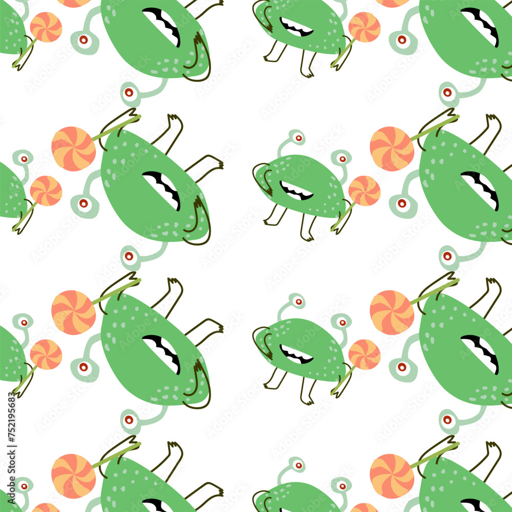 Obraz premium Sweet and monster seamless background