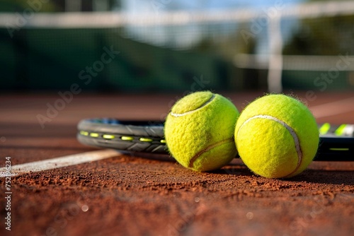 Tennis, Tennis schlager und Tennisball am Tennis Platz © Areesha