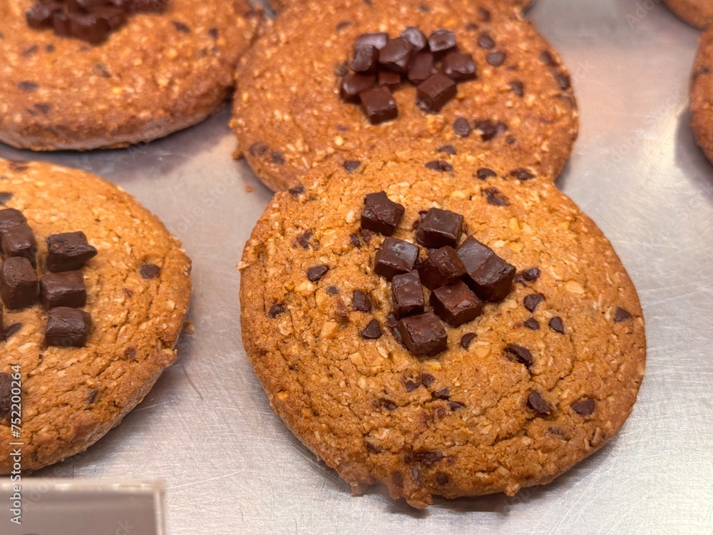 cashew nut chocolate cookies display in shop cashew nut chocolate cookies display in shop