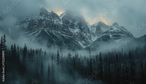 landscape of mountains, beutiful light photo