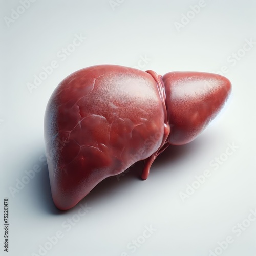 human liver organ on white 