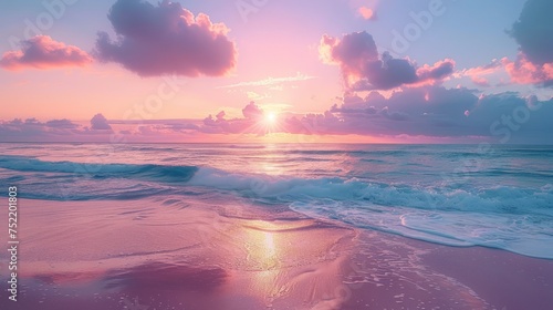 Tropical sunset on the beach. Seascape. Panorama