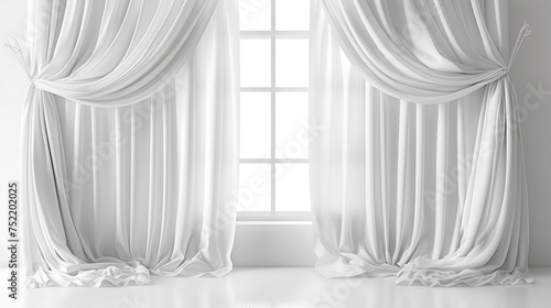 curtains on white background