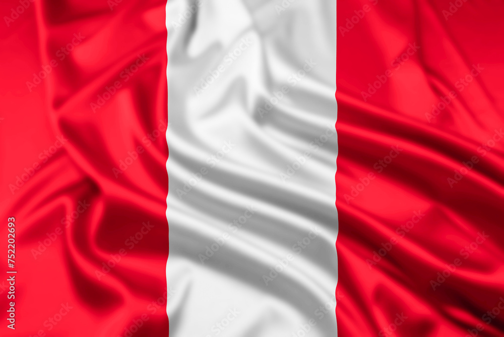 The Flag of Peru Rippled